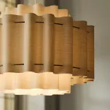 IKEA STOCKHOLM (ИКЕА СТОКХОЛМ) — 2025 Лампа подвесная, белый ткань/латунный оттенок 50 см — фото 3