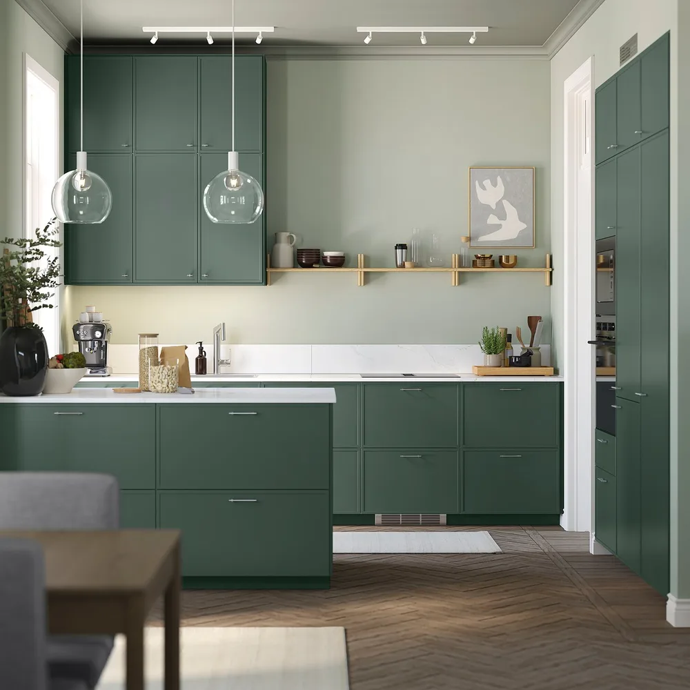 IKEA ASPUDDEN (ИКЕА АСПУДДЕН) — Дверь, темный серо-зеленый 40х40 см
