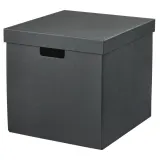 IKEA FJÄDERHARV (ИКЕА ФЙЭДЕРХАРВ) — Контейнер с крышкой, антрацит 32х35х31 см — фото 1