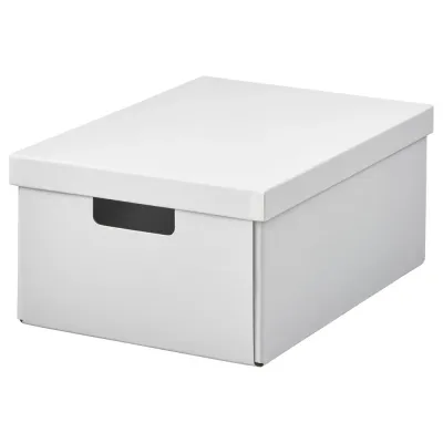IKEA FJÄDERHARV (ИКЕА ФЙЭДЕРХАРВ) — Контейнер с крышкой, белый 25х35х16 см