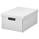 IKEA FJÄDERHARV (ИКЕА ФЙЭДЕРХАРВ) — Контейнер с крышкой, белый 25х35х16 см — фото 1