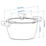 IKEA KLIPPFISK (ИКЕА КЛИППФИСК) — Кастрюля с крышкой, антипригарная стекло/дерево сине-черная 5 л — фото 6