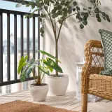 IKEA FEJKA (ИКЕА ФЕЙКА) — Искусственное растение в горшке, филодендрон зелёный/белый 15 см, для дома и улицы — фото 3