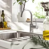IKEA SALLSJÖN (ИКЕА САЛЛШЁН) — Смеситель с боковым рычагом, стальной — фото 2