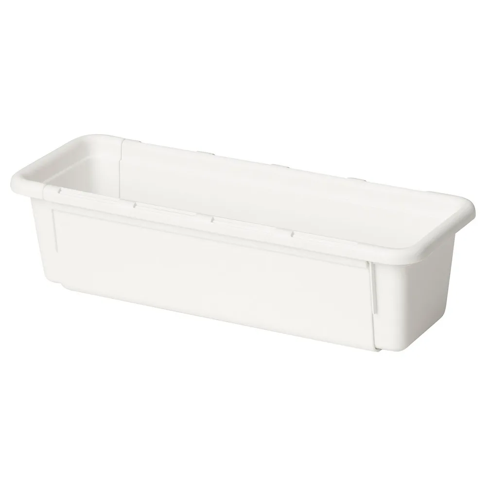 IKEA KACKLA (ИКЕА КАКЛА) — Раздвижной контейнер, белый 25-38x9 см