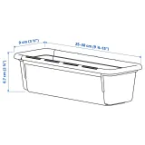 IKEA KACKLA (ИКЕА КАКЛА) — Раздвижной контейнер, белый 25-38x9 см — фото 7
