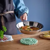 IKEA KNORRHAJ (ИКЕА КНОРРХАЙ) — Подставка под горячее, светло-зелёная 18 см — фото 2