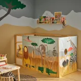 IKEA KURA (ИКЕА КУРА) — Штора для кровати, разноцветная/животные саванны — фото 3