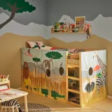 IKEA KURA (ИКЕА КУРА) — Штора для кровати, разноцветная/животные саванны — фото 5