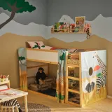 IKEA KURA (ИКЕА КУРА) — Штора для кровати, разноцветная/животные саванны — фото 7