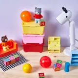 IKEA GLIS (ИКЕА ГЛИС) — Коробка с крышкой, красная розовая/жёлтая 17x10 см — фото 2