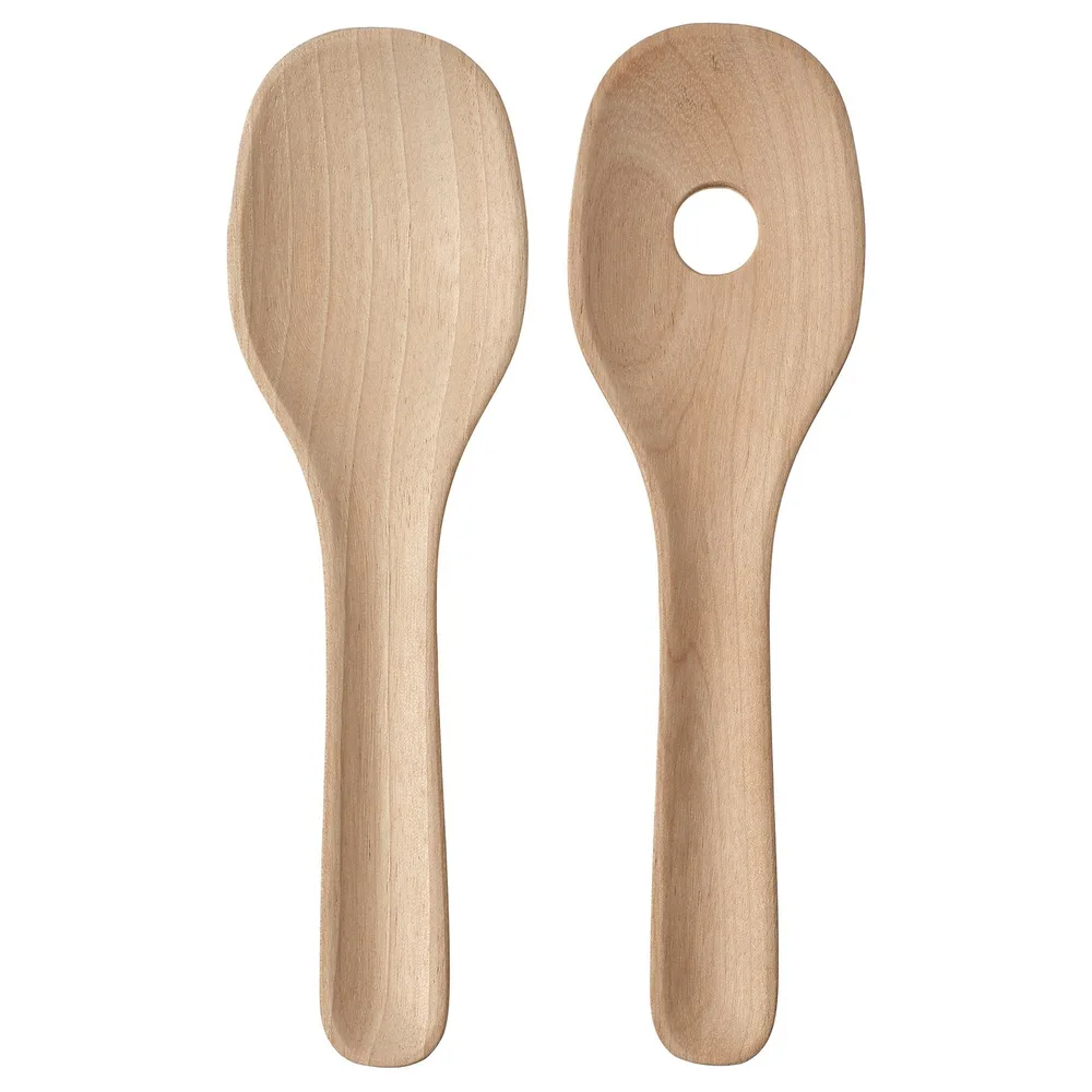 IKEA SKALLKNEKT (ИКЕА СКАЛЛКНЕКТ) — Приборы для салата, 2 шт., массив берёзы