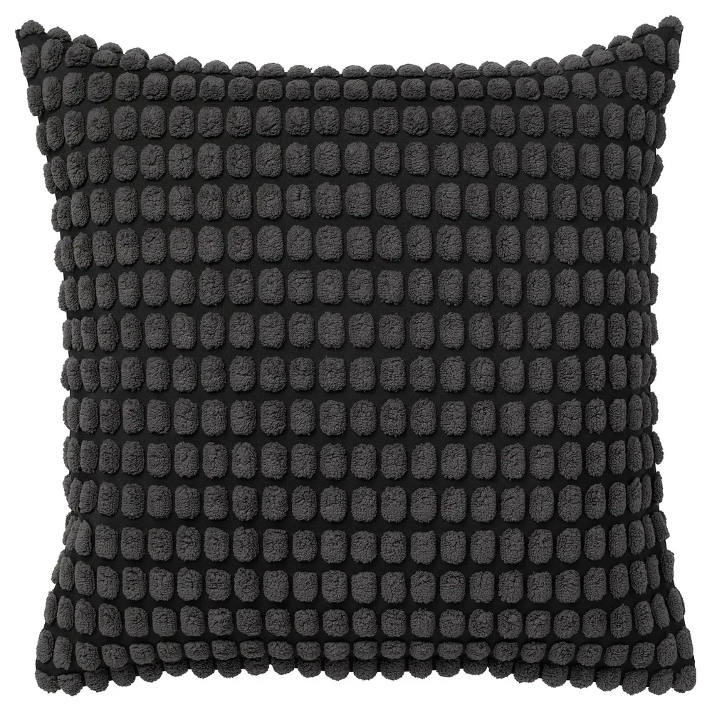 IKEA SVARTPOPPEL (ИКЕА СВАРТПОППЕЛ) — Чехол на подушку, антрацит 50x50 см