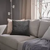 IKEA SVARTPOPPEL (ИКЕА СВАРТПОППЕЛ) — Чехол на подушку, антрацит 50x50 см — фото 3
