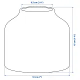 IKEA BLODBJÖRK (ИКЕА БЛОДБЙЁРК) — Ваза, бежевая 16 см — фото 7