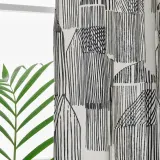 IKEA TEMPELFLY (ИКЕА ТЕМПЕЛФЛИ) — Штора, 2 шт, белый/чёрный/на тесьме 145x300 см — фото 3