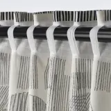 IKEA TEMPELFLY (ИКЕА ТЕМПЕЛФЛИ) — Штора, 2 шт, белый/чёрный/на тесьме 145x300 см — фото 4
