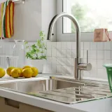 IKEA SALLSJÖN (ИКЕА САЛЛШЁН) — Смеситель для кухни с выдвижным изливом, стальной — фото 2