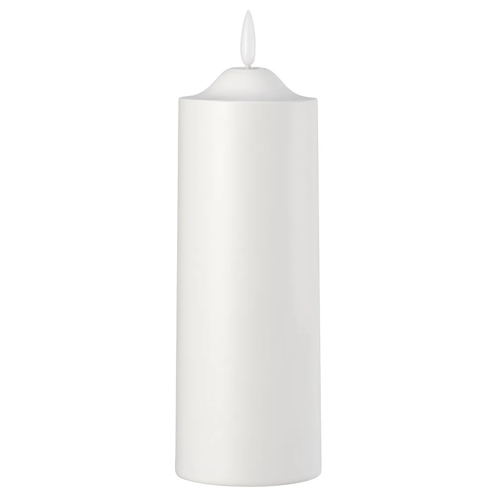 IKEA SMÅLOM (ИКЕА СМОЛОМ) — Свеча-столб LED, на батарейках белая 19 см
