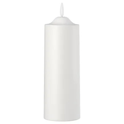 IKEA SMÅLOM (ИКЕА СМОЛОМ) — Свеча-столб LED, на батарейках белая 19 см