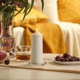 IKEA SMÅLOM (ИКЕА СМОЛОМ) — Свеча-столб LED, на батарейках белая 19 см — фото 2