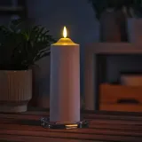 IKEA SMÅLOM (ИКЕА СМОЛОМ) — Свеча-столб LED, на батарейках белая 19 см — фото 4