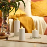 IKEA SMÅLOM (ИКЕА СМОЛОМ) — Свеча-столб LED, на батарейках белая 19 см — фото 5