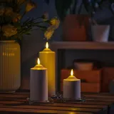 IKEA SMÅLOM (ИКЕА СМОЛОМ) — Свеча-столб LED, на батарейках белая 19 см — фото 6