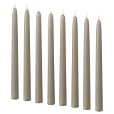 IKEA KLOKHET (ИКЕА КЛОКХЕТ) — Свеча коническая без запаха, серо-бежевая 25 см 8 шт — фото 1