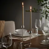 IKEA KLOKHET (ИКЕА КЛОКХЕТ) — Свеча коническая без запаха, серо-бежевая 25 см 8 шт — фото 3