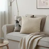 IKEA ÅSVEIG (ИКЕА ОСВЕИГ) — Наволочка декоративная, светло-бежевая 50х50 см — фото 2