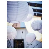 IKEA SOLVINDEN (ИКЕА СОЛВИНДЕН) — Светильник подвесной, на солнечной батарее белый 22 см — фото 5