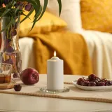 IKEA SMÅLOM (ИКЕА СМОЛОМ) — Светодиодная свеча-столбик, на батарейках белая 14 см — фото 2