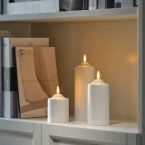 IKEA SMÅLOM (ИКЕА СМОЛОМ) — Светодиодная свеча-столбик, на батарейках белая 14 см — фото 3