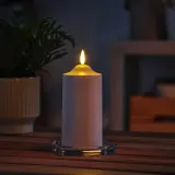 IKEA SMÅLOM (ИКЕА СМОЛОМ) — Светодиодная свеча-столбик, на батарейках белая 14 см — фото 4
