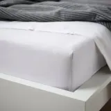 IKEA BÄRGLIM (ИКЕА БЭРГЛИМ) — Простыня на резинке, белая 90х200 см — фото 4