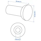 IKEA NYDALA (ИКЕА НИДАЛА) — Ручка-кнопка, чёрная 16 мм — фото 5