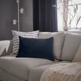 IKEA SANELA (ИКЕА САНЕЛА) — Наволочка декоративная, тёмно-синяя 40x58 см — фото 2