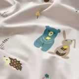 IKEA LEN (ИКЕА ЛЕН) — Пододеяльник и наволочка для детской кроватки, бежевый/кролики и медведи 110x125/35x55 см — фото 4