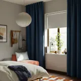 IKEA SANELA (ИКЕА САНЕЛА) — Штора, 2 шт., тёмно-синий/на тесьме 140x280 см — фото 2