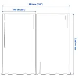 IKEA LENDA (ИКЕА ЛЕНДА) — Штора с завязками, 2 шт., светлый серо-зелёный/на люверсах 140x250 см — фото 5
