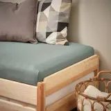 IKEA VÅRVIAL (ИКЕА ВОРВИАЛ) — Простыня на резинке для тахты, серо-зелёный 80x200 см — фото 2