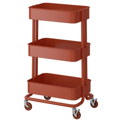 IKEA RÅSKOG (ИКЕА РОСКОГ) — Тележка, красно-коричневый 35x45x77 см