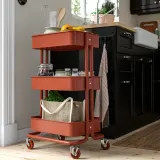 IKEA RÅSKOG (ИКЕА РОСКОГ) — Тележка, красно-коричневый 35x45x77 см — фото 2