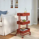IKEA RÅSKOG (ИКЕА РОСКОГ) — Тележка, красно-коричневый 35x45x77 см — фото 3