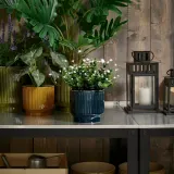 IKEA HONUNGSPALM (ИКЕА ХОНУНГСПАЛМ) — Кашпо, для дома и улицы/синее 12 см — фото 2