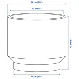 IKEA HONUNGSPALM (ИКЕА ХОНУНГСПАЛМ) — Кашпо, для дома и улицы/синее 12 см — фото 5