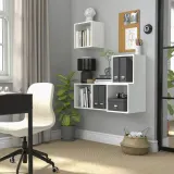 IKEA EKET (ИКЕА ЕКЕТ) — Комбинация настенных шкафов, белый 105x35x120 см — фото 3