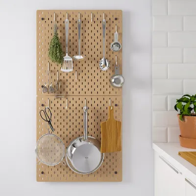 IKEA SKÅDIS (ИКЕА СКОДИС) — Перфорированная панель, комбинация, дерево 56x112 см