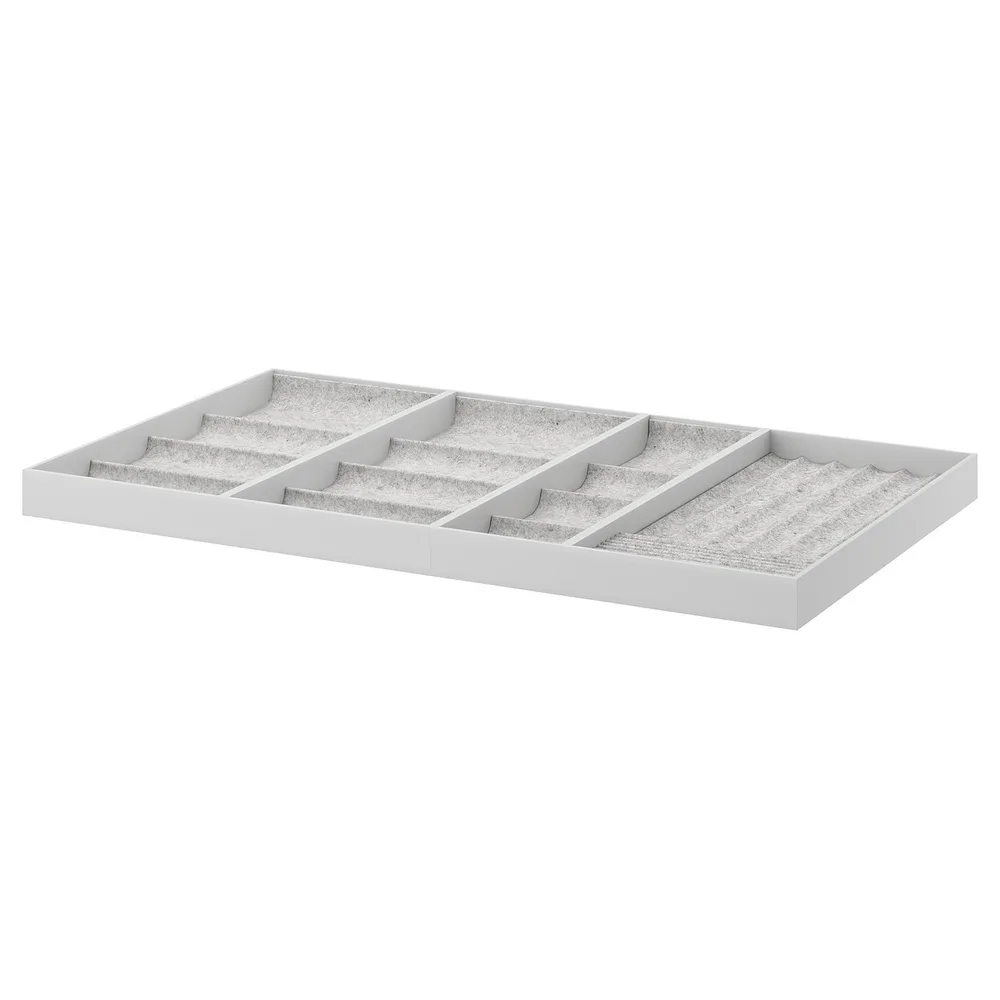 IKEA KOMPLEMENT (ИКЕА КОМПЛИМЕНТ) — Вкладыш для выдвижного лотка, светло-серый 100x58 см